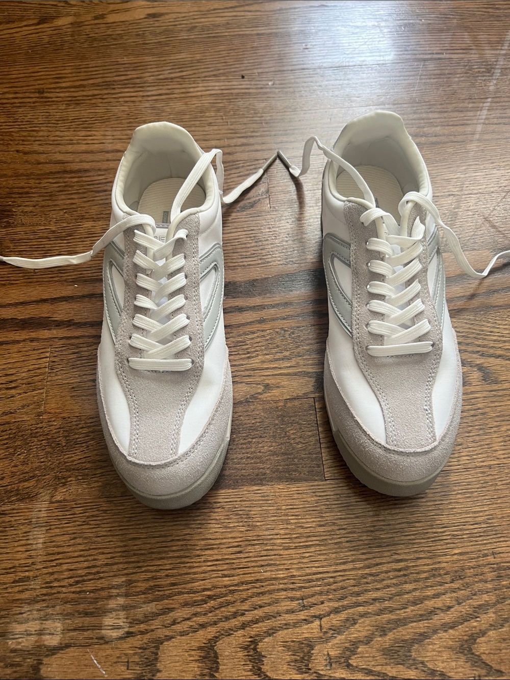 Tretorn White and Light Gray Kristine Sneakers